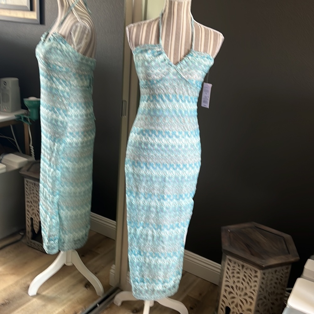 Wild Fable, aqua cream lace dress, medium